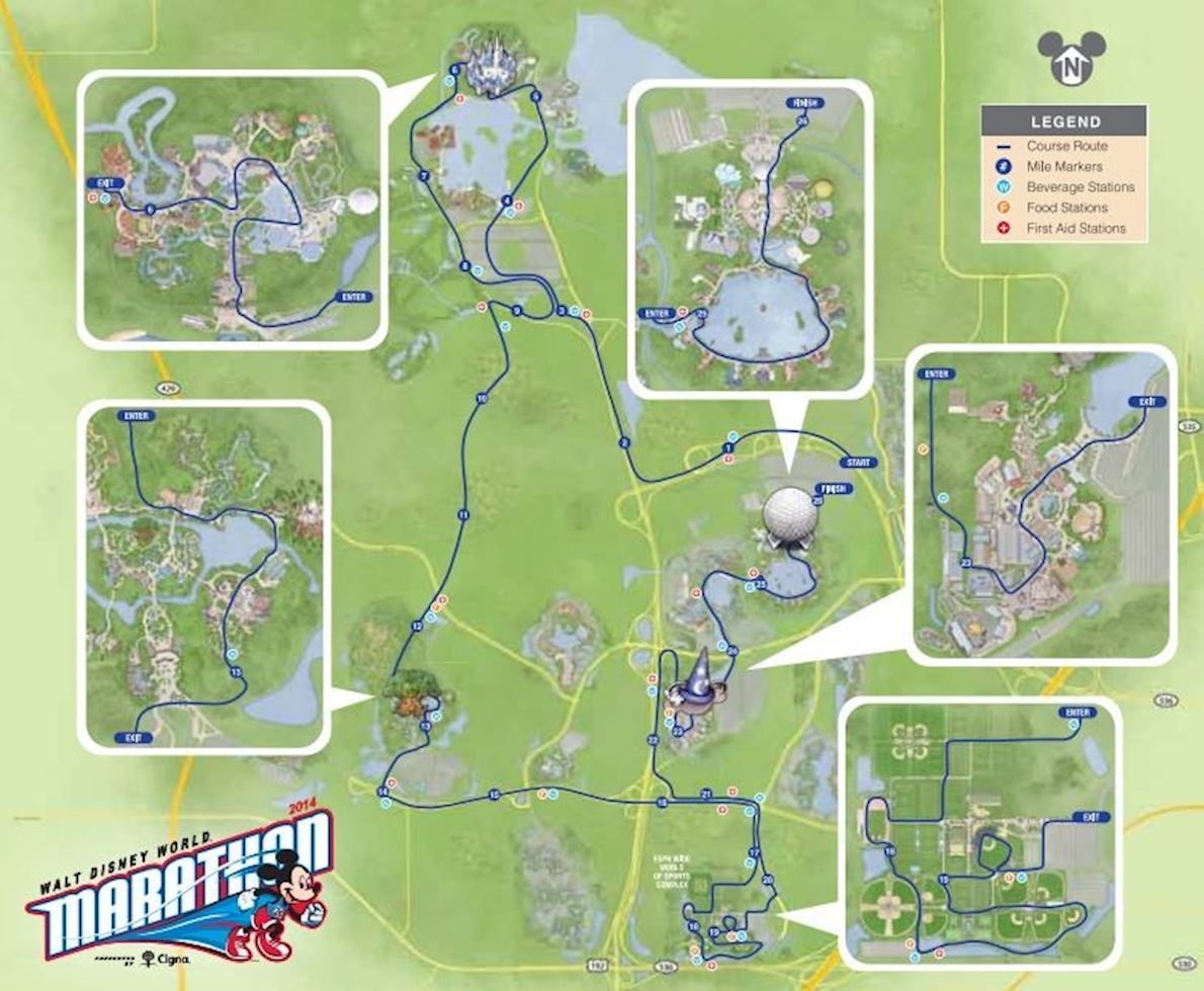 Disney Marathon Route Map